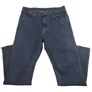 Wrangler Relaxed Fit Jeans Straight Leg 12" Rise 34" Ins Blue Casual Camp Hunt
